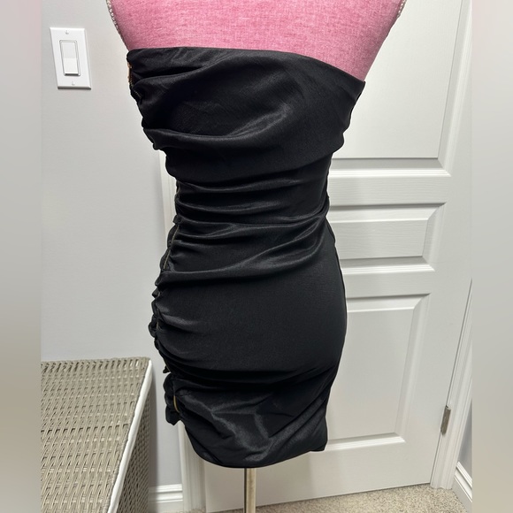 Calvin Klein Strapless Little Black Dress with Gold Zipper - Picture 6 of 8